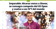 «El Rey», «Maestro», «Mágico»: la prensa se rinde a Carlos Alcaraz tras ganar el US Open y recuperar el número 1 del mundo