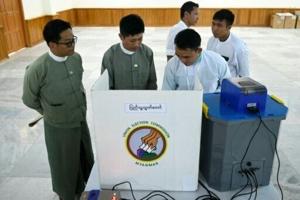 Myanmar junta says no voting in dozens of constituencies