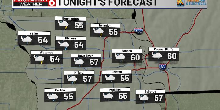 Bo’s First Alert 6 Forecast: Days of on & off t-showers, a wet start to Huskers game