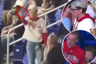 Defiant Phillies fan flips off crowd after taking ball from young boy