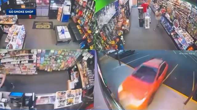 Driver blames brake failure after car crashes through Brockton smoke shop