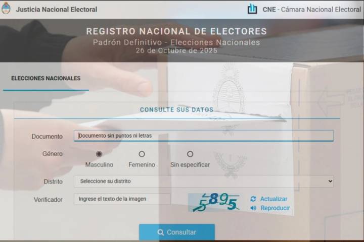 Dónde voto en las elecciones 2025: consultá el padrón definitivo