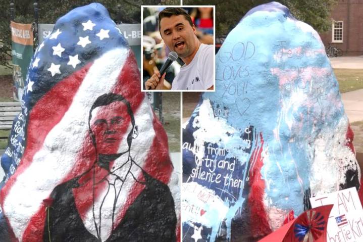 Lefty UNC Wilmington students paint over Charlie Kirk tribute