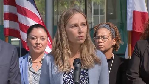 Jeffery Epstein sex trafficking survivor Annie Farmer speaks out in Long Beach, calling for release of files