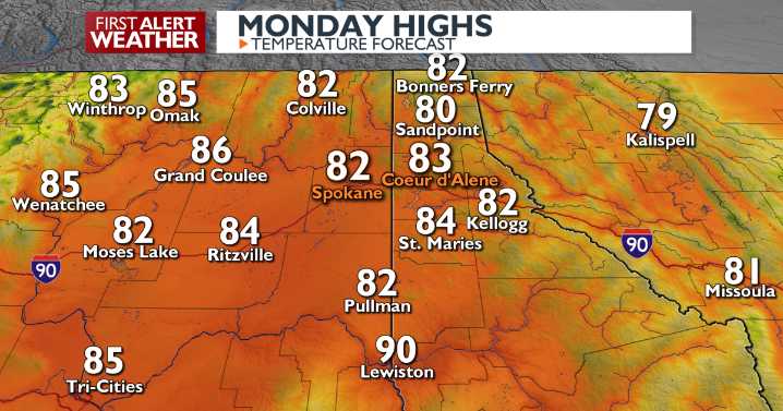 Monday sun☀️,looking for a couple of storms tonight ⛈️🌕
