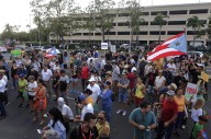 Cientos de puertorriqueños protestan contra las maniobras militares de EEUU en la isla