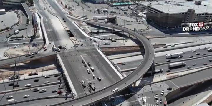 Officials celebrate completion of yearslong project on Interstate 15 near the Las Vegas Strip