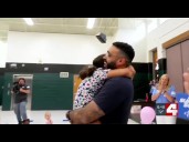 Veteran surprises daughter at school