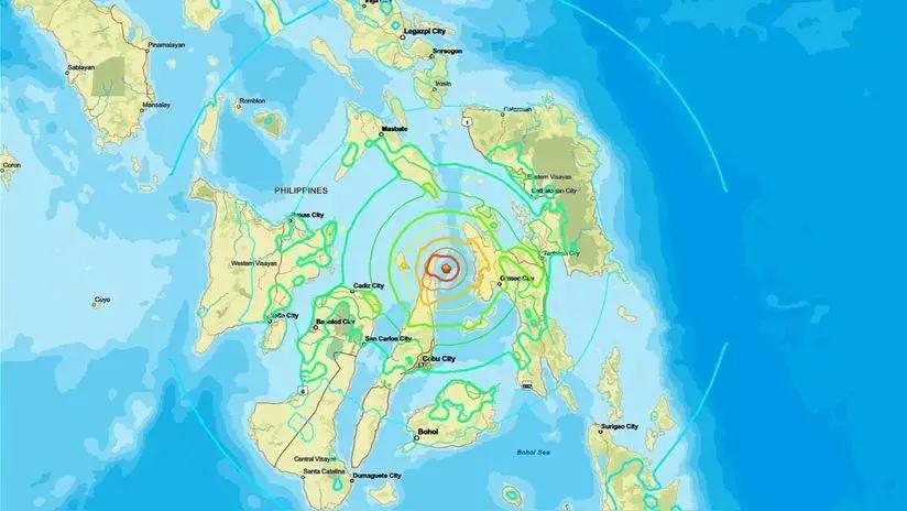 Terremoto de magnitud 6.9 sacudió Filipinas, en el Sudeste Asiático