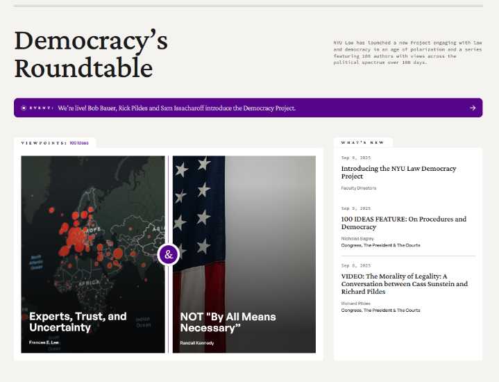 Launching "The Democracy Project" at NYU