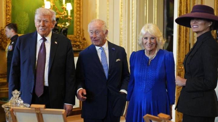 Así recibió el rey Carlos III a Donald Trump en su segunda visita de Estado al Reino Unido