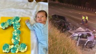 Young mother struggling to cope after one-month-old baby killed when ute smashes into her parked Jeep on Gold Coast’s M1