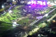 Las imágenes del helicóptero de PBA que muestran la pobre convocatoria al acto de Milei