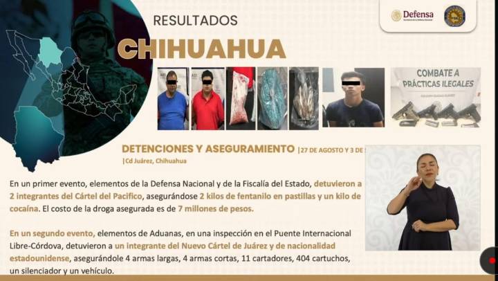 Destaca Harfuch arresto de integrantes del “Cártel del Pacifico” en Juárez