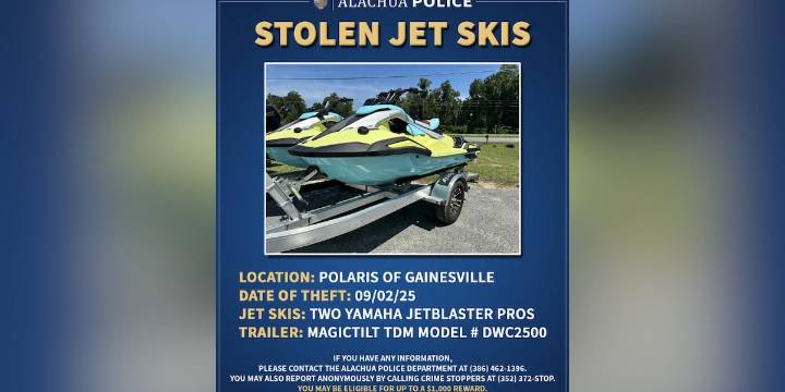 Jet skis and trailer stolen from local business