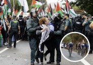 Las protestas contra Israel obligan a terminar la etapa 8 kilómetros antes y Bernal bate a Mikel Landa al sprint