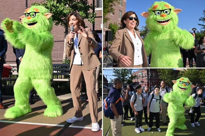 Kathy Hochul hides cost of cell phone ban mascot 'Frankie Focus' -