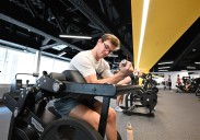 Inside Pitt's new rec center that features a rock climbing wall and e