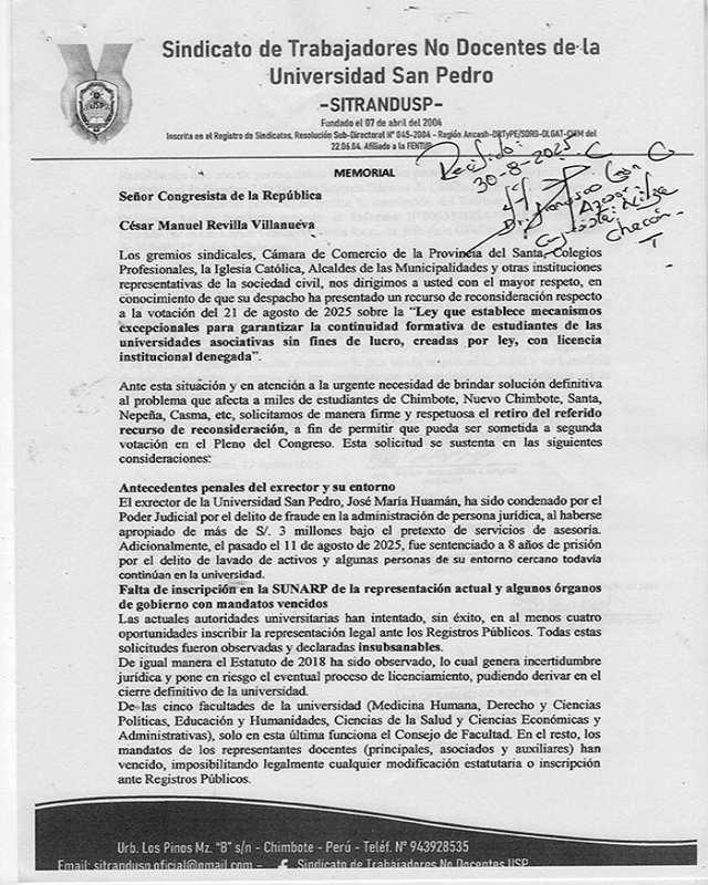 SE BUSCA ANULAR PETICION DEL RECURSO DE RECONSIDERACION A VOTACIÓN SOBRE UNIVERSIDADES ASOCIATIVAS