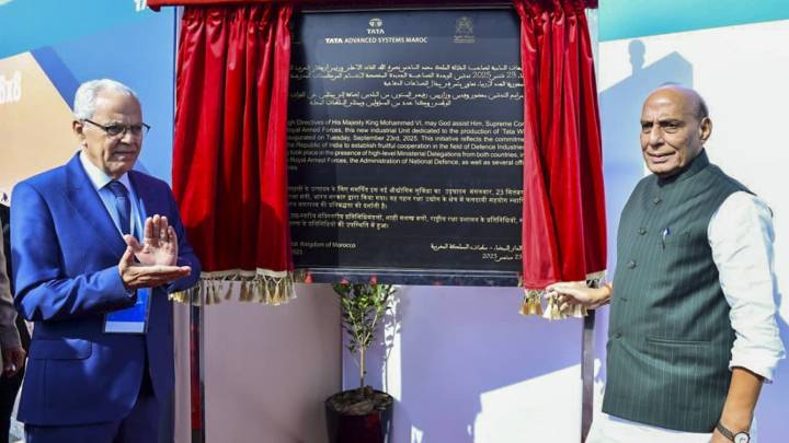 ‘Historic moment’: Rajnath Singh opens Tata Group’s combat vehicle plant in Morocco