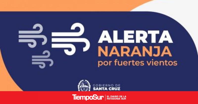 Precaución Alerta Naranja por fuertes vientos en Santa Cruz: se solicita tomar todos los recaudos necesarios