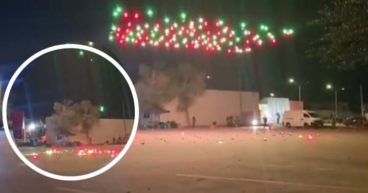 Show de drones falla y arruina fiestas patrias en Piedras Negras