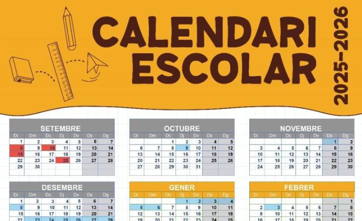 Calendario escolar de Torrent para el curso 2025/2026
