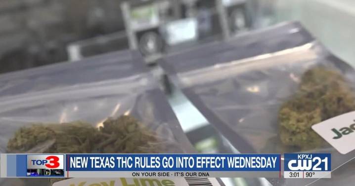 Texas to enforce ban on THC, hemp sales to people under 21