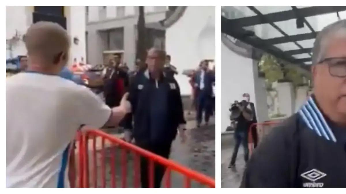 Bolillo Gómez se calentó: el DT de El Salvador encaró a unos hinchas que lo provocaron y así fue su furiosa reaccionó; video