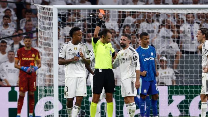 Dos partidos de sanción a Carvajal por su expulsión ante el Marsella
