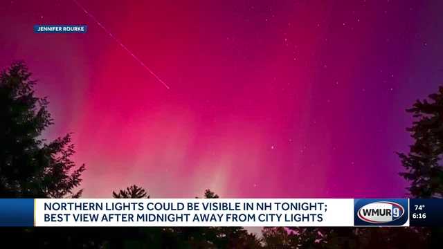 Northern lights could be visible in parts of New Hampshire Monday night