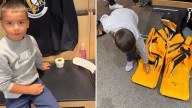 Fleury’s kid pranks his dad, Malkin in Penguins locker room