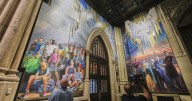 A massive mural honoring NYC immigrants now fills the entrance to St. Patrick’s Cathedral