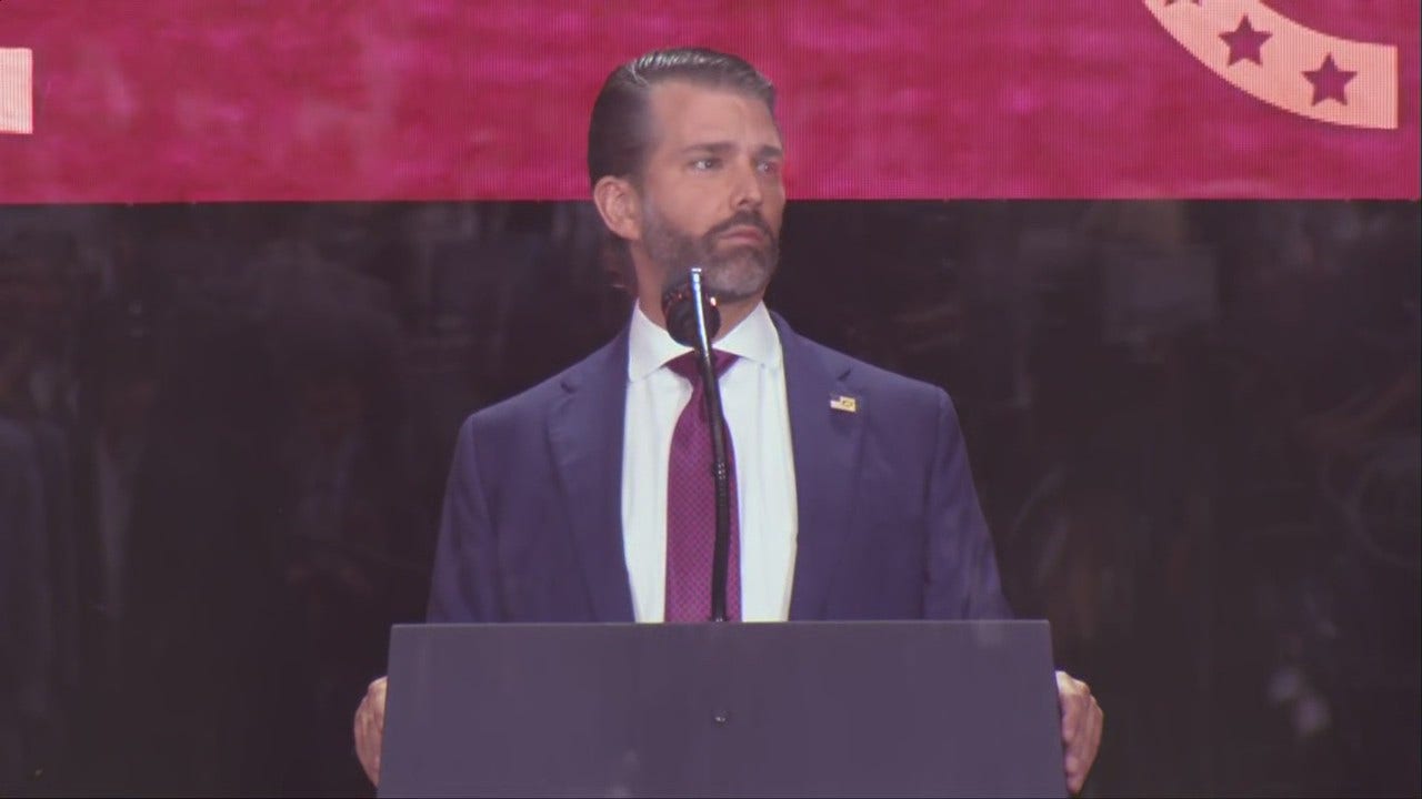 Donald Trump Jr speech at Charlie Kirk funeral