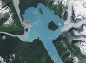 Retreating Alsek Glacier reveals new island in southeast Alaska