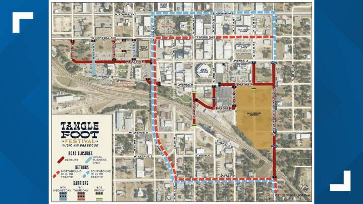 Multiple roads to be closed in Temple for Tanglefoot Music & BBQ Festival