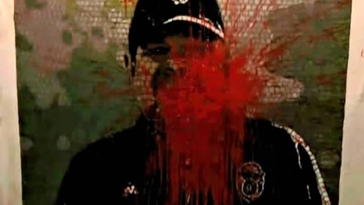 El muro de Maradona en la cancha de Gimnasia fue vandalizado