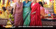 Twinkle Khanna shares smiles with Rani, Kajol at Dugra Puja festivities