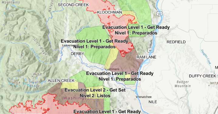 Fire advisory west of Wenatchee as Labor Mountain blaze grows
