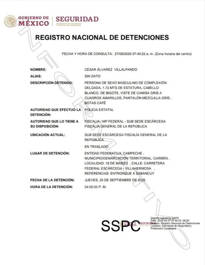 Detienen a padre de Julión Álvarez en Campeche; está bajo disposición de la FGR