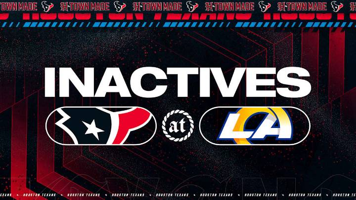 Texans Inactives: Week 1 at Los Angeles Rams