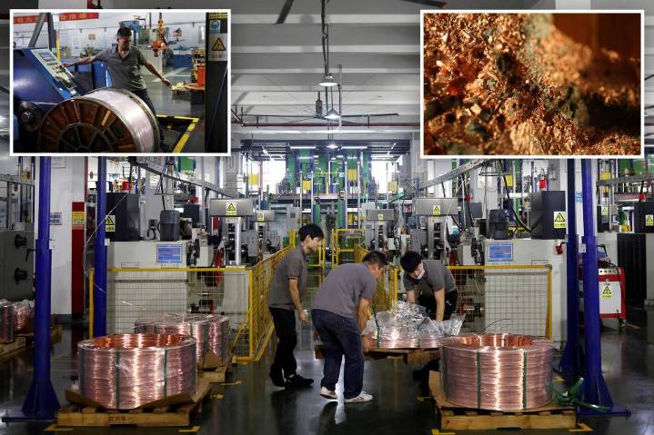 Copper hits one-month peak on strong China factory data, weak dollar