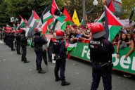 Spanish Vuelta stage cut short because of disruption by pro-Palestinian protesters near finish line