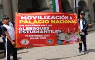 Estudiantes de Oaxaca escalarán protesta a Palacio Nacional por desalojo de albergues