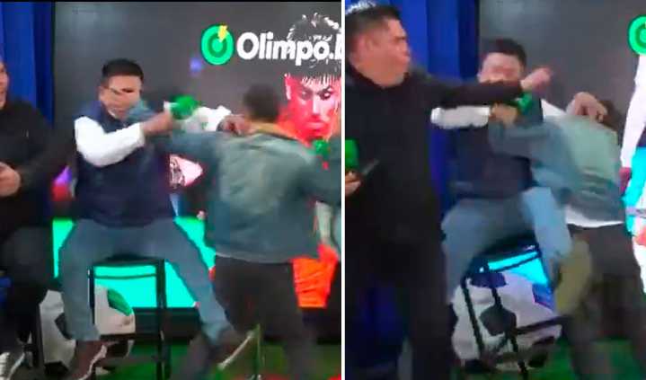 'Chevaristo' golpea a Silvio Valencia tras protagonizar fuerte discusión y cortan el programa EN VIVO