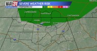 Isolated showers today, risk for severe storms tomorrow