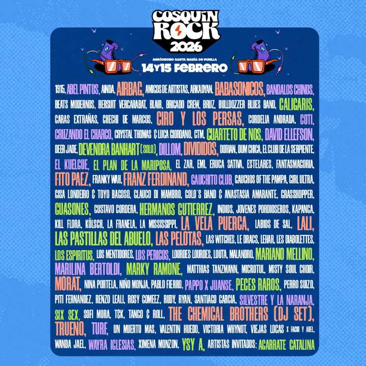 Cosquín Rock 2026: confirmaron los artistas que tocarán cada día