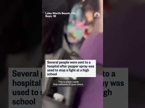 Several people were sent to a hospital after pepper spray was used to stop a fight at a high school