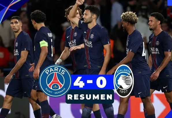 “PSG arrasa con Atalanta (4-0) y comienza con autoridad su defensa de la Champions”