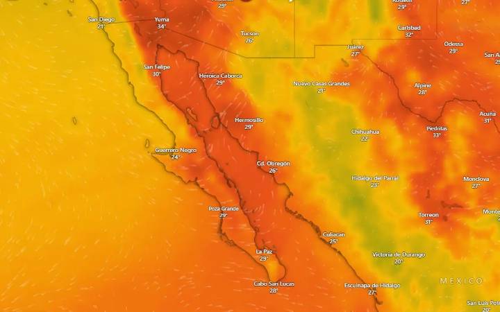 Clima en La Paz y Los Cabos viernes 26 septiembre 2025